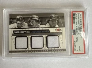 2005 FLEER CLASSIC CUP ORTIZ/RMRZ./MRTNZ. JERSEY RACK TRIPLE - BLUE PSA MINT 9 - Picture 1 of 3
