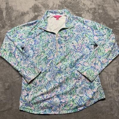 Lilly Pulitzer Skipper Popover Half  Zip Pullover Jacket Beach Shells Womens XL - Image 1 of 4