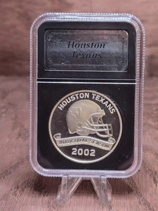 Moneda de plata fina Danbury Mint 1 oz 999 NFL Houston Texans 2002 - Imagen 1 de 2