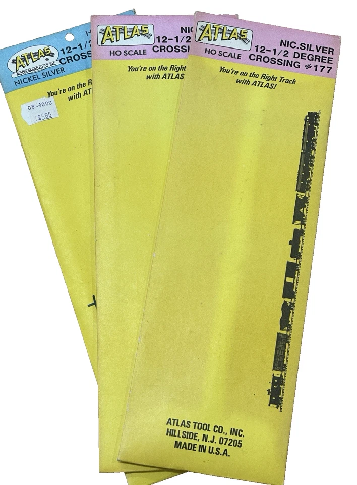 3 PKGS OF 1 PIECE EACH OF NEW ATLAS HO 12-1/2 DEGREE CROSSING #177 - $FREE SHIP - Image 1 of 1