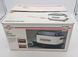 Vintage West Bend Slow Cooker 6 Qt Glass Lid Crock Pot No. 84606 New Open Box 90 - Picture 1 of 5