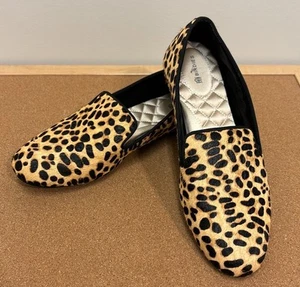 BIRDIES The Starling Loafers Calf Hair Leopard Print Flats Women's Shoes SZ 8.5 - Picture 1 of 11