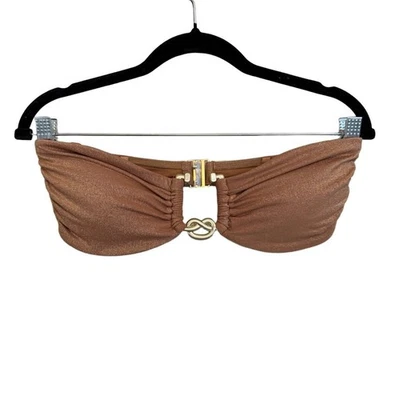 Traje de baño Zimmermann Top marrón talla 2 sin tirantes Bandeau Resort minimalista elegante Foto 1 de 4