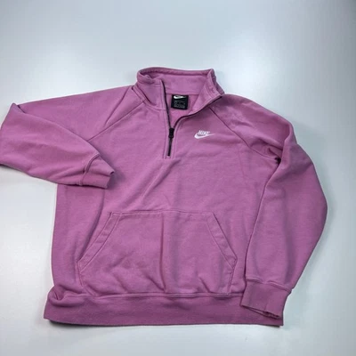 Nike 1/4 Zip Pullover Sweatshirt Womens Small Purple Pockets Mock Neck Swoosh - Image 1 of 4