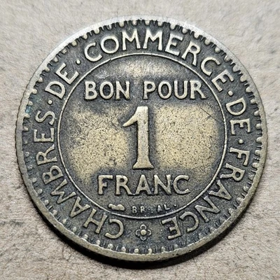 Francia 1 Franco - 1923 - Moneda Aluminio Bronce - KM# 876 - Francesa - Moneda Mundial Foto 1 de 2
