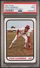 RYNE SANDBERG 1981 TCMA #17 OKLAHOMA CITY 89ERS PSA 9 MINT HOF Set Included!