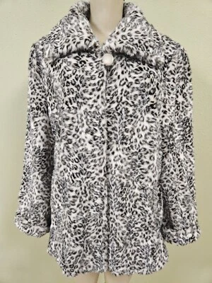 Abrigo de piel sintética con estampado animal Dennis de Dennis Basso manga larga longitud media nuevo con etiquetas Foto 1 de 4