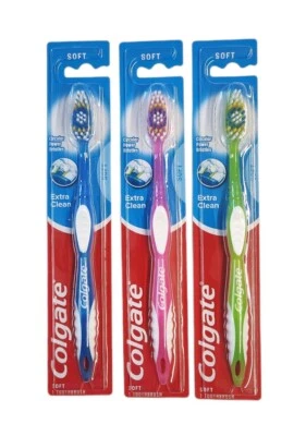 3 Colgate Toothbrush Extra Clean Full Head SOFT bristles #96 Toothbrushes - Image 1 of 3