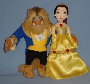 Disney plush Beauty and the Beast-Princess Belle 16"Beast Prince-Poseable 14”LOT - Picture 1 of 12