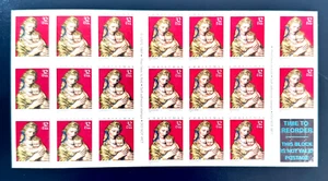 SoCo Stamps US Sc #3244a 2001 32¢ Madonna & Child Florentine, Booklet MNH - Picture 1 of 2