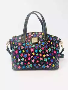Dooney & Bourke Black/Multi Star Leather Designer Satchel - Picture 1 of 9