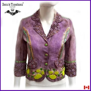 Woman Jacket Elegant Clothing Blazer Tailored Handmade Embroidered Luxury Brand - Picture 1 of 24