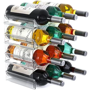 Plastic Water Bottle Organizer And Wine Rack Storage Holder4 Tier 12 Containers - Picture 1 of 8
