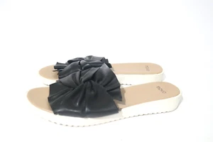 Size 10 Womens Open Toe Petal Detail Platform Flatform Mini Wedge Slides - Picture 1 of 6