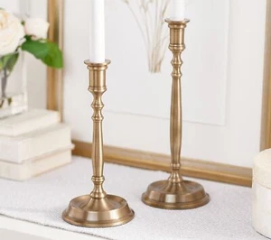 Cozy Cottage by Liz Marie Set of (2) 10" & 12" Candle Holders - Picture 1 of 2