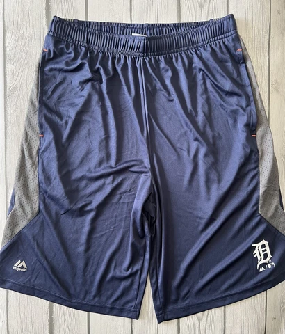 Majestic Boys Detroit Tigers Shorts Size 18 XL MLB Baseball Blue Cover