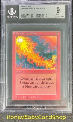 MTG Limited Edition Alpha 1993 Red Elemental Blast BGS 9.0Q++ (Quad++) Mnt 93/94 - Image 1 of 4