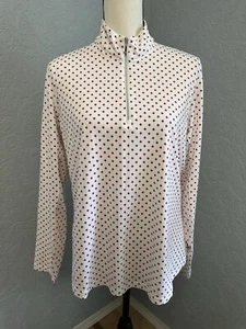 GG Blue Large Luxe Sport 1/4 Zip Georgia Ice Shirt Golf Pickleball Pink & White - Picture 1 of 6
