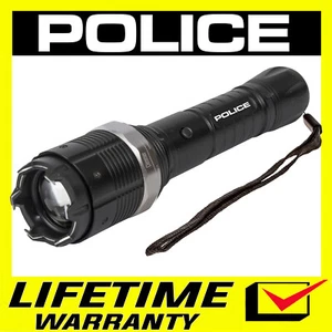 POLICE Stun Gun 8810 700 BV Metal Heavy Duty Rechargeable Zoom LED Flashlight  - Picture 1 of 8