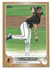 2022 TOPPS BASEBALL - DEAN KREMER GOLD PARALLEL - #340 - ORIOLES - 0453/2022