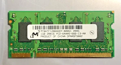 Mémoire RAM Micron MT8HTF12864HDY-800G1 / 1GB 2RX16 PC2-6400S-666-13-A0 - Photo 1/3