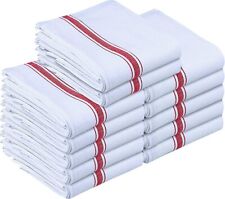 Utopia Towels Dish Towels 12 White Cotton Striped 15 x 25 Kitchen Tea Towels
