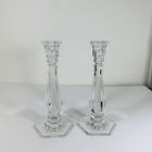 Tiffany & Co. Clear Crystal Taper Diner Decorative Candle Holder Set Of 2  9.5"