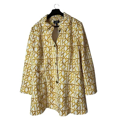 Dennis By Dennis Basso 提花针织纽扣前夹克金色加衬里尺寸 24W — 第 1/4 张图片