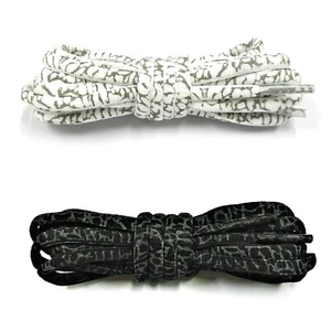 55" "Elephant Print" Cordones ovalados para Air Jordan 3 III Tinker de cemento negro blanco - Imagen 1 de 4