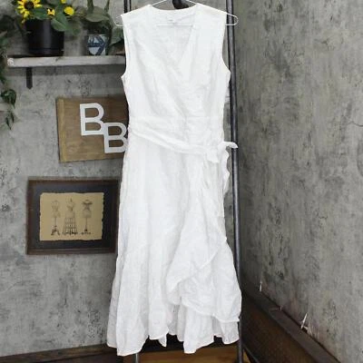 Charter Club Women's Cotton Eyelet Flounce Wrap Dress 100093988MS White 4 - Image 1 of 4