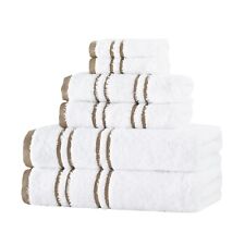 Runa Soft Absorbent 6pc Bath Towel Set Hand Washcloth Quick Dry Cotton White