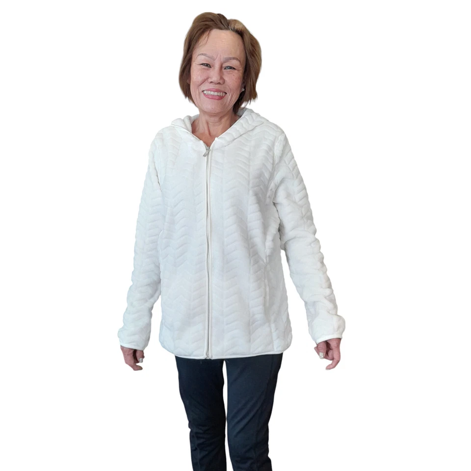 Jason Maxwell Sudadera con Capucha Mujer M/Crebilla Completa/Full Flece+Patrón Ondas/Manga Larga Foto 1 de 4