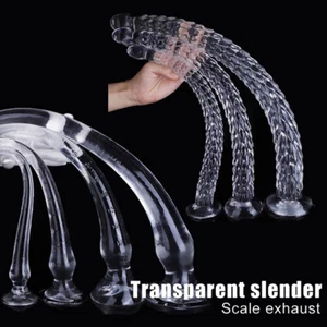 Super Long Anal Whip Dragon Scale Tentacle Dildo Anal Butt Plug Suction Sex Cup# - Picture 1 of 22