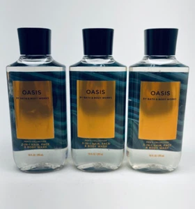 3 BATH & BODY WORKS OASIS MEN'S COLLECTION 3 IN 1 HAIR FACE & BODY WASH 10 oz - Picture 1 of 8