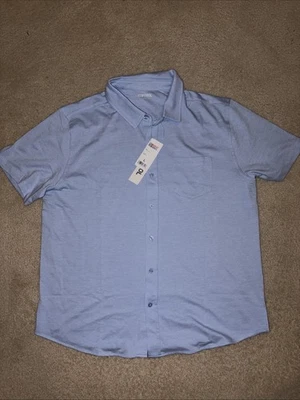 Men’s 32 Degrees Cool Light Blue Button Up Short Sleeve Shirt Size Large New - Image 1 of 3