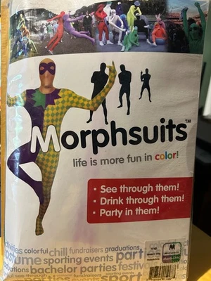Morphsuits  Mardi Gras Carnival Adult  Medium (if Smaller then 5' 4") New in Pkg - Image 1 of 4