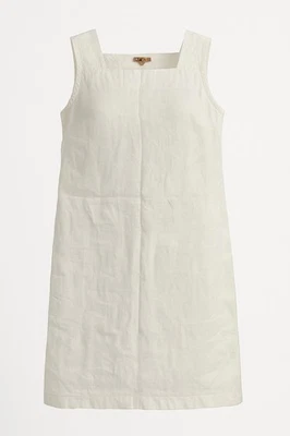 FLAX Designs Light Weight Linen Tank/Shift Dress White/Milk Lagenlook Artsy M A+ - Image 1 of 4