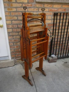 Antique Anchor No. 771B Wood Folding Bench Laundry Wringer Washtub Stand - Picture 1 of 20