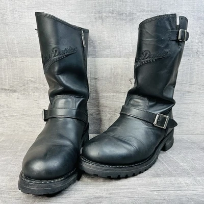 HARLEY-DAVIDSON Trail Boss Engineer black Leather Motorcycle boots -91417 Sz 12 - Image 1 of 4