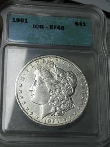 1901 Morgan Dollar Silver ---- ICG XF-45 Graded Coin ---- #286C - Picture 1 of 5
