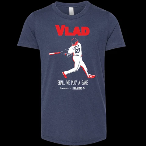 SwingJuice Baseball Vladimir Guerrero Junior MLBPA T-Shirt Unisex Size 3XL Cover