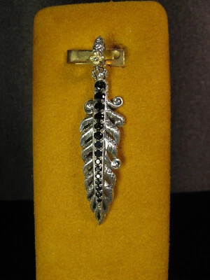 BARBARA BIXBY PLUMA ENCANTO COLGANTE POTENCIADOR FLOR Espinela Negra Joyería SS 18K Foto 1 de 3