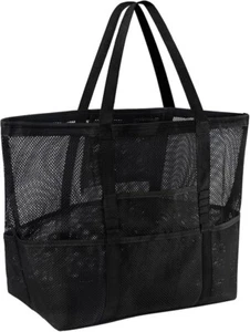 Mesh Beach Bag Tote Bag for Women, Foldable Swim Large Beach Tote Bag with Zi... - Picture 1 of 18