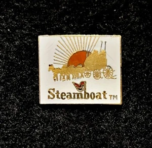 Prendedor de esquí vintage STEAMBOAT Springs COLORADO estación de esquí recuerdo solapa de viaje - Imagen 1 de 3