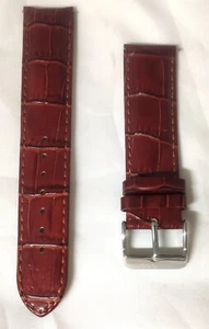 Bracelet en Cuir Brun-Rouge 21mm Fermeture Rapide Changement Neuf E711 - Picture 1 of 4