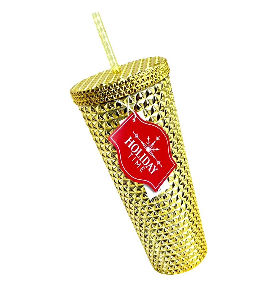 Vaso con tachuelas 26 oz - oro iridiscente, vaso de café helado edición limitada Foto 1 de 4