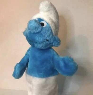 Smurf Plush Hand Puppet Wallace Bertie & Co. Vintage 80s Peyo - Image 1 of 4