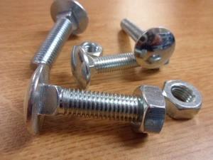 25 Nº M10 x 230 mm, copa cuadrada hexagonal, pernos Coach, completo con tuercas, B.Z.P. - Imagen 1 de 4