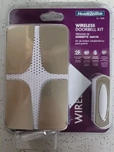 Heath/Zenith SL-7308-03 Campanello e Pulsante Wireless per Porta, Oro/Bianco SIGILLATO - Foto 1 di 2