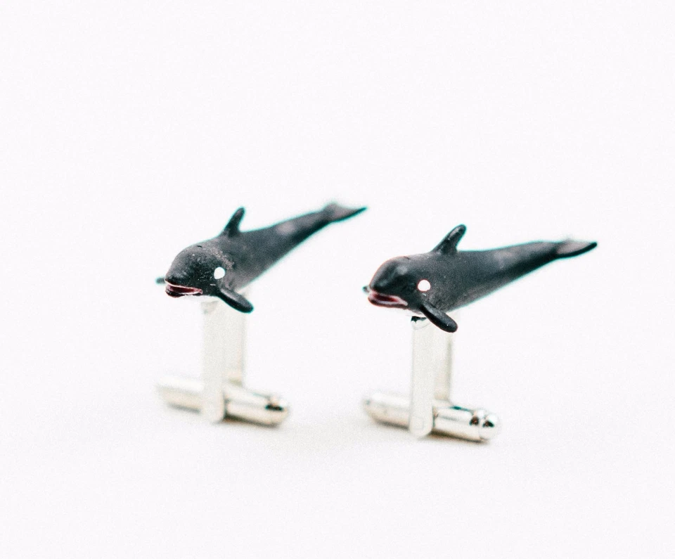 Abotoaduras Orca Killer Whale--Marine Seaworld Ocean Aquatic Nature Animal - Imagem 1 de 1